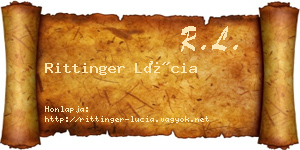 Rittinger Lúcia névjegykártya